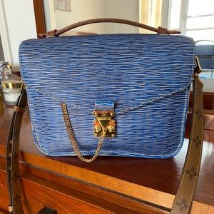 Louis Vuitton Métis Epi Blue with monogram straps and side panels